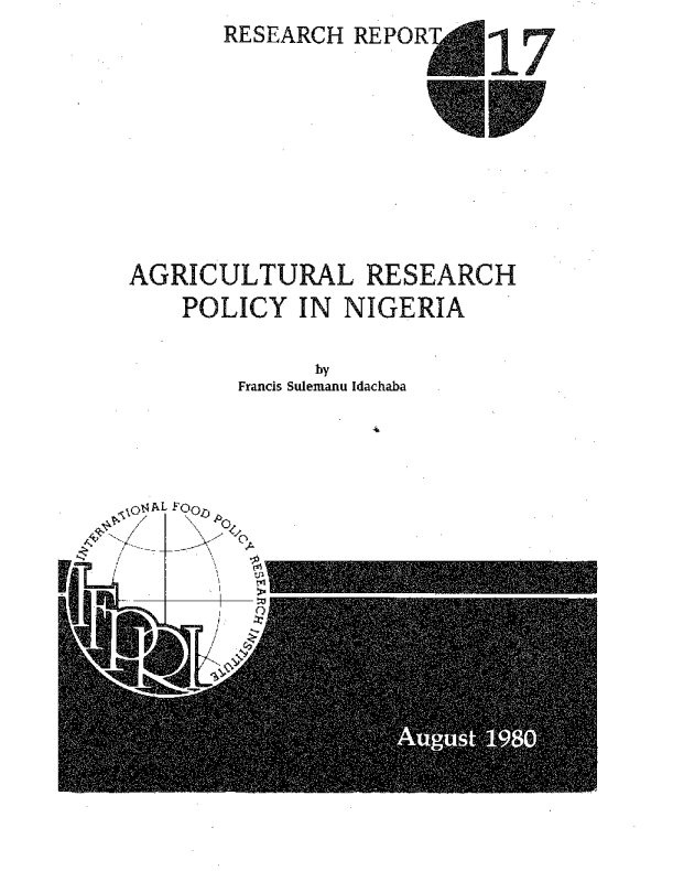 Agricultural research policy in Nigeria
