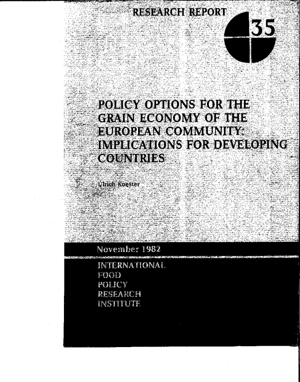 Policy options for the grain economy of the European Community