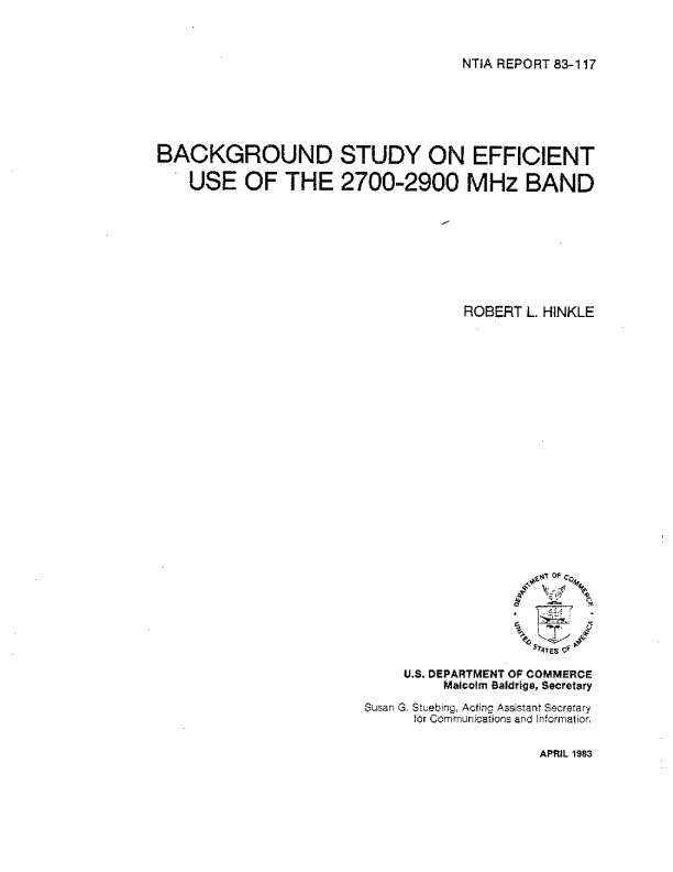 Background Study on Efficient Use of the 2700-2900 MHz Band