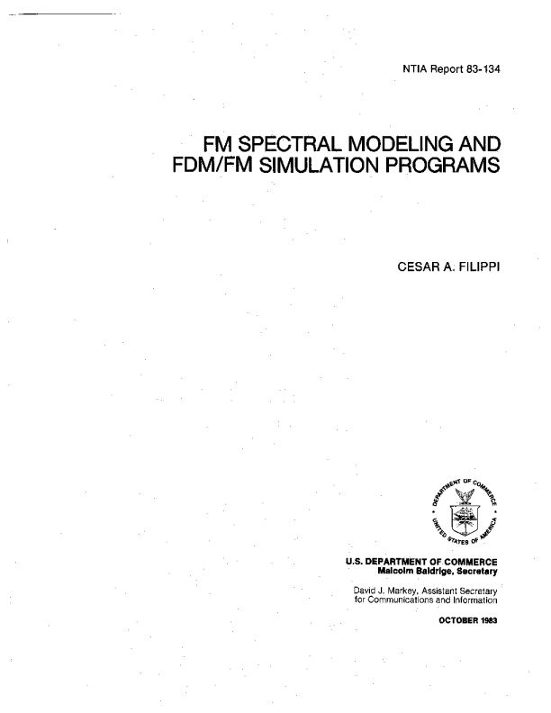 FM Spectral Modeling and FDM/FM Simulation Programs