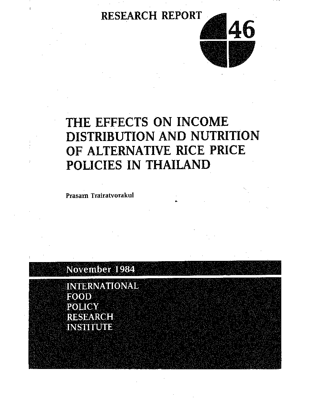 The effects on income distribution and nutrition of alternative rice