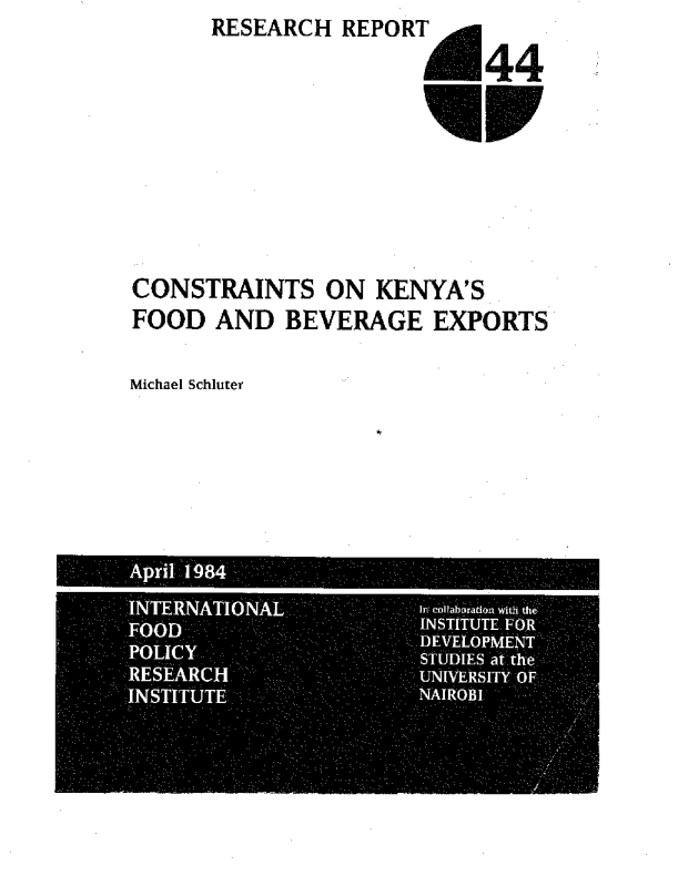 Constraints on Kenya's food and beverage exports