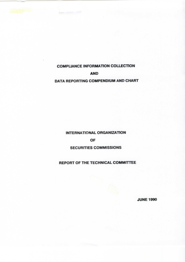 Compliance Information Collection and Data Reporting Compendium and Chart