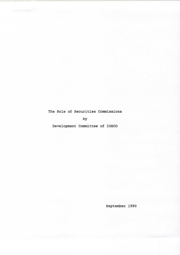 The Role of Securities Commissions