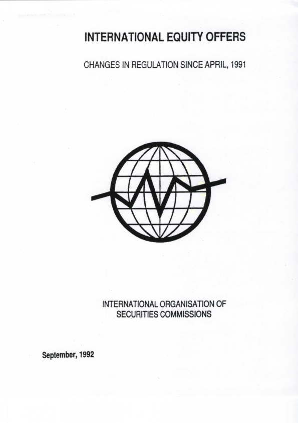 International Equity Offers - Changes in Regulation Since April 1991