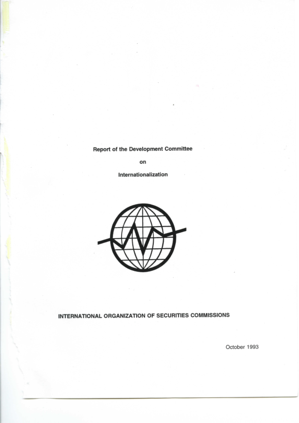 Report on Internationalization