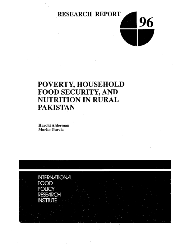 Poverty, household food security, and nutrition in rural Pakistan