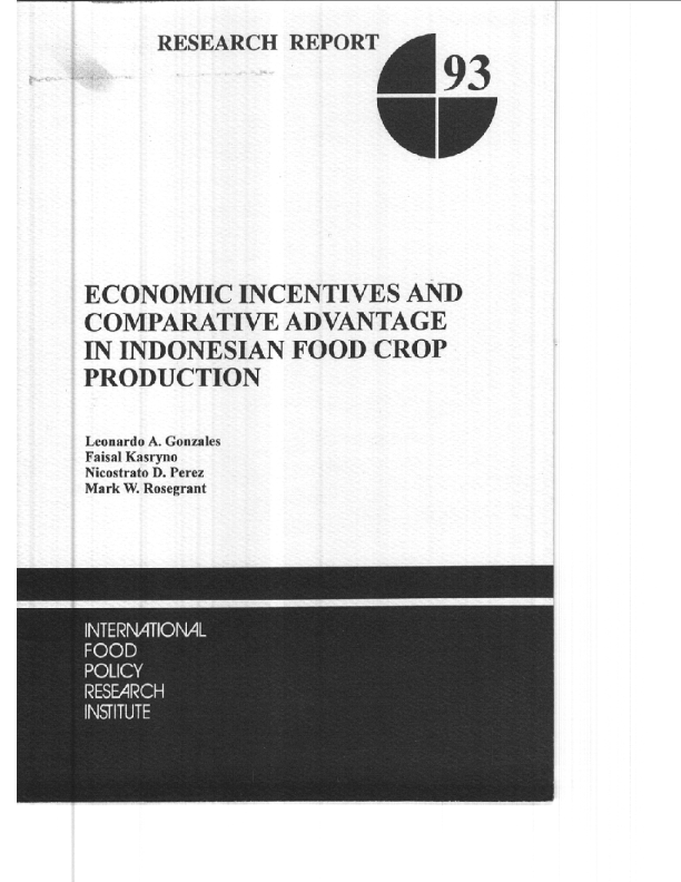 Economic incentives and comparative advantage in Indonesian food crop production