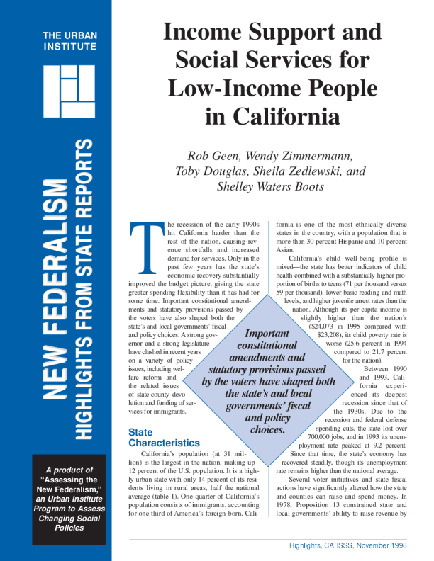 Support and Social Services for People in California