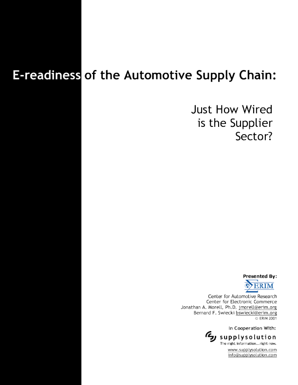 汽车供应链的电子化准备情况：供应商行业连接程度如何？