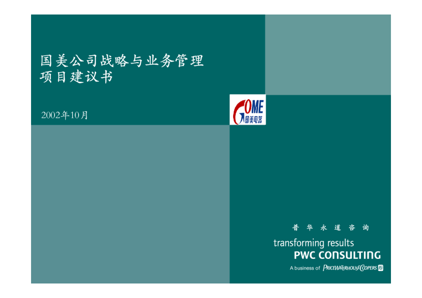 国美公司战略与业务管理项目建议书