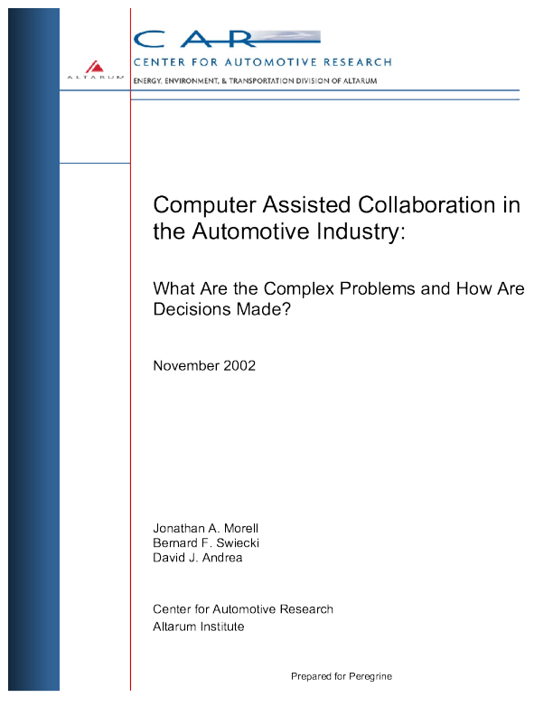 计算机辅助汽车行业协作：复杂问题是什么？决策是如何做出的？