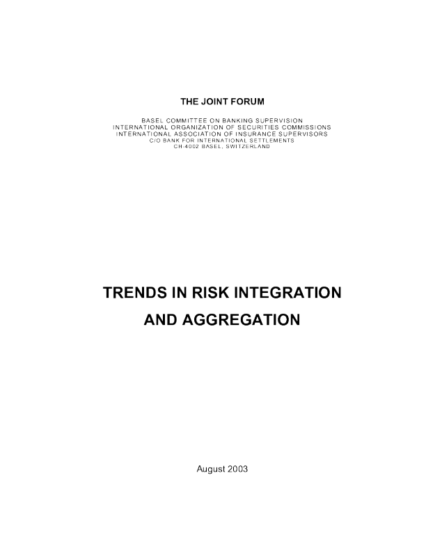 Trends in Risk Integration and Aggregation