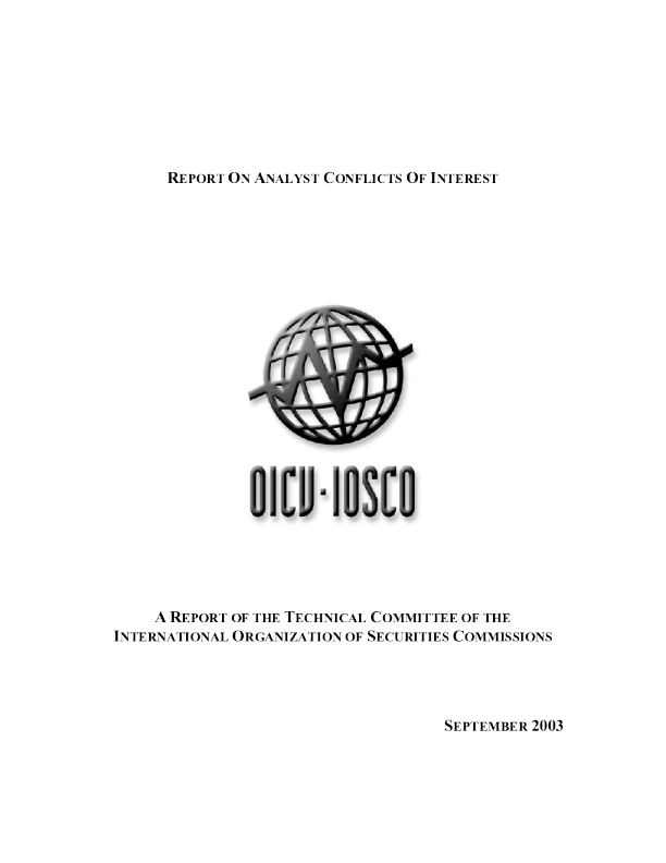 Report on Analyst Conflict of Interest