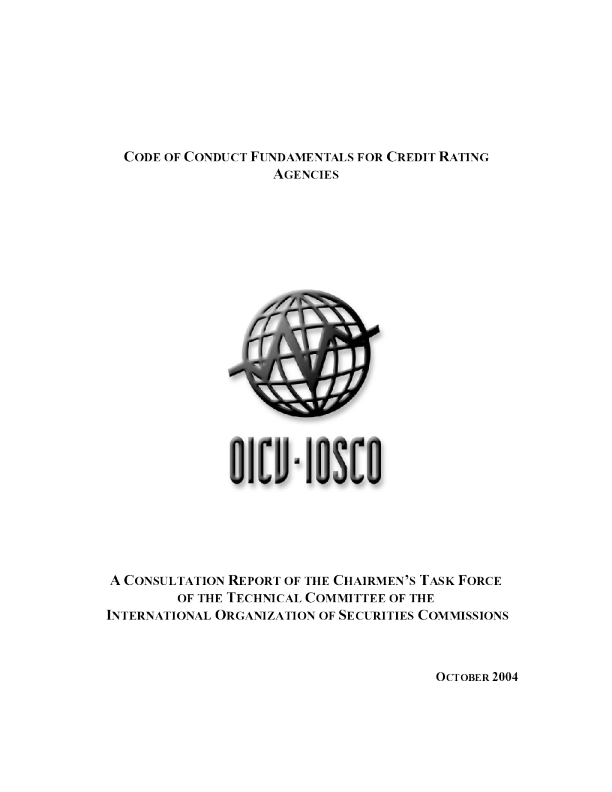 Code Of Conduct Fundamentals For Credit Rating Agencies