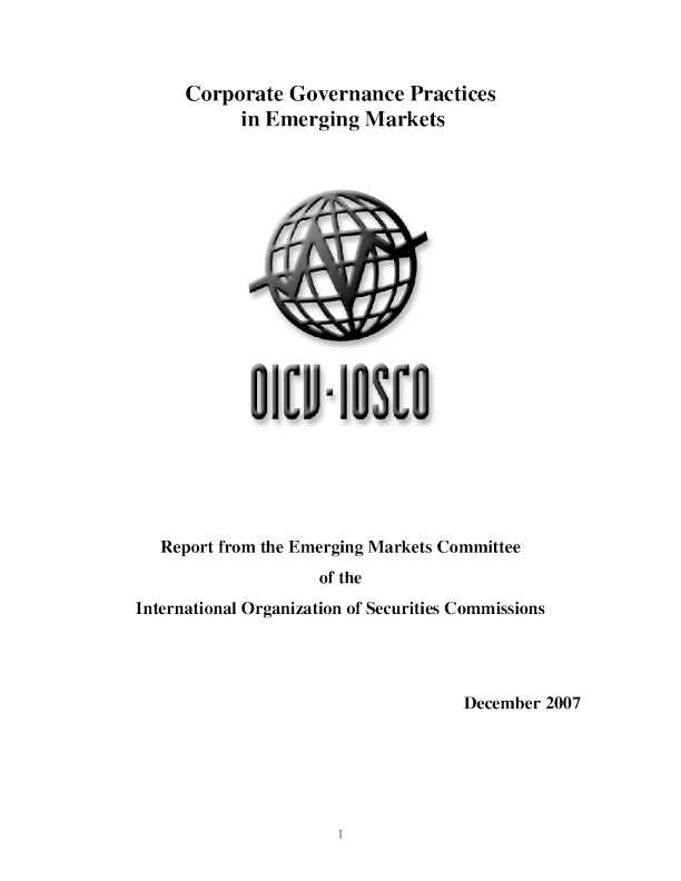 Corporate Governance Practices in Emerging Markets