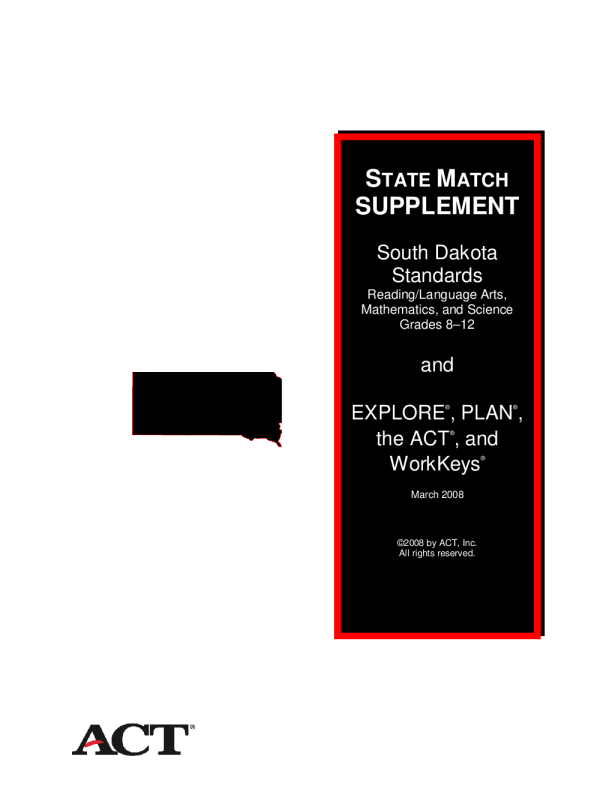 South Dakota State Match Supplement - Standards