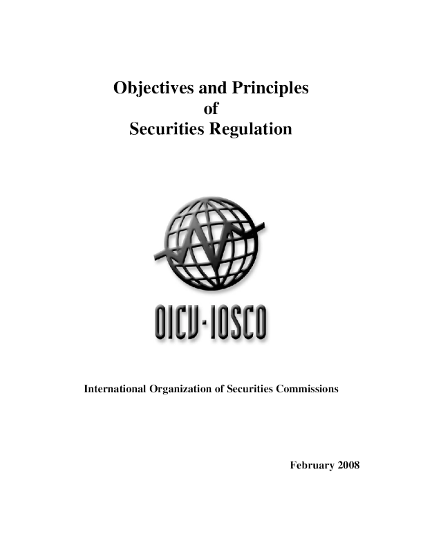 IOSCO Objectives and Principles of Securities Regulation