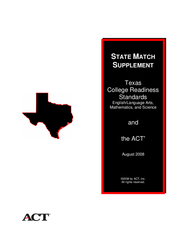 Texas state match supplement college readiness standards
