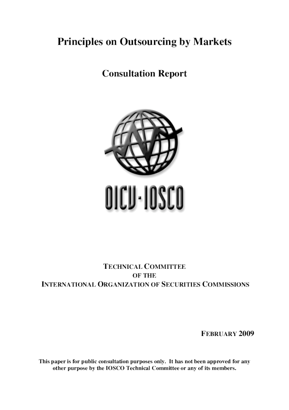 Principles on Outsourcing by Markets