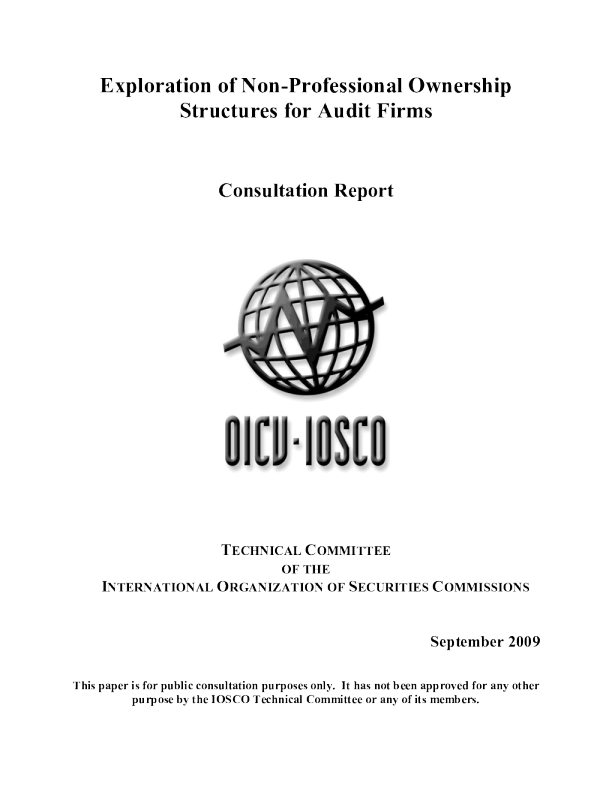 Exploration of Non-Professional Ownership Structures for Audit Firms