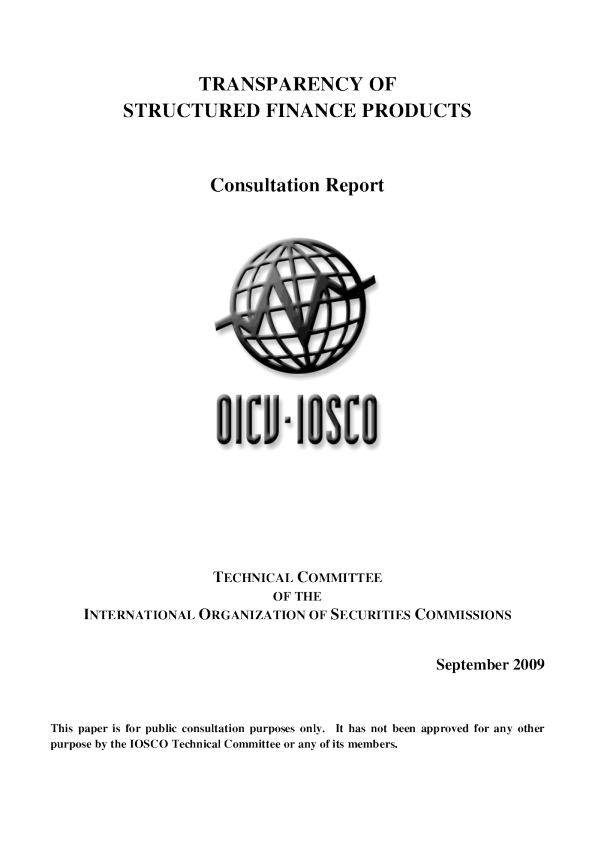 Transparency of Structured Finance Products