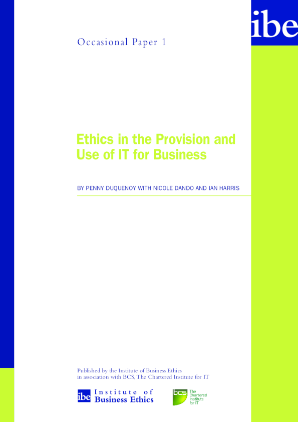 为企业提供和使用IT的道德规范