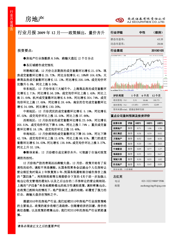 房地产行业月报-政策频出,量价齐升
