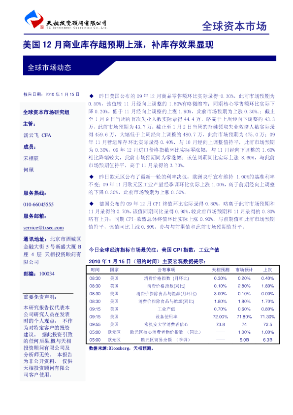 美国12月商业库存超预期上涨,补库存效果显现
