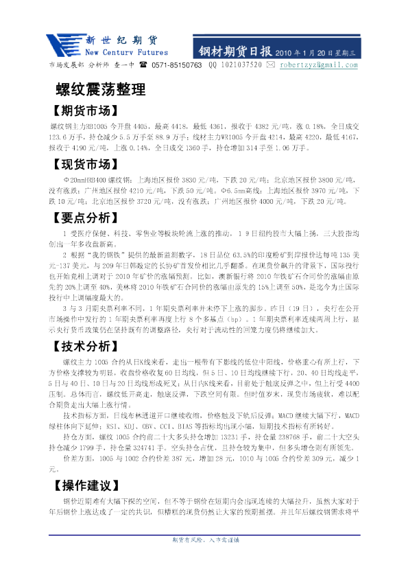 钢材期货日报