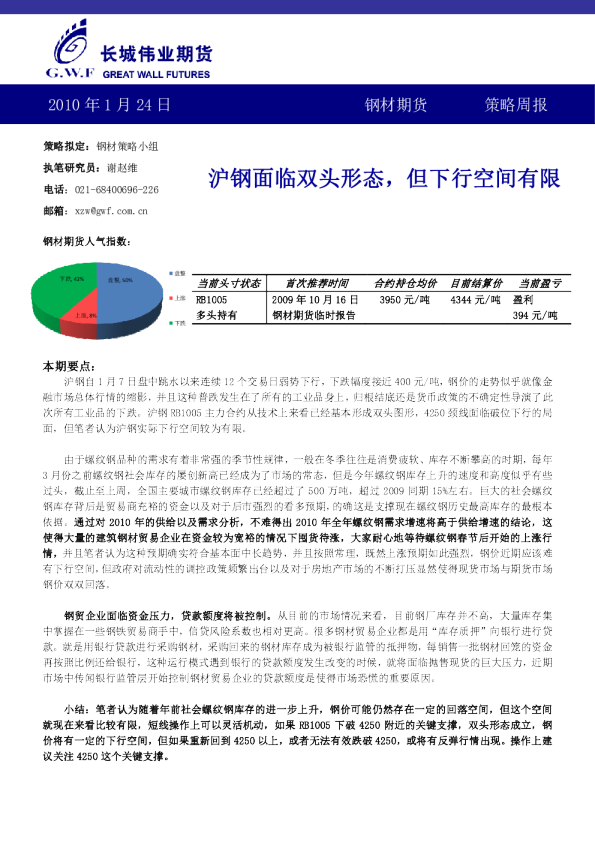 钢材期货早报：沪钢面临双头形态,但下行空间有限