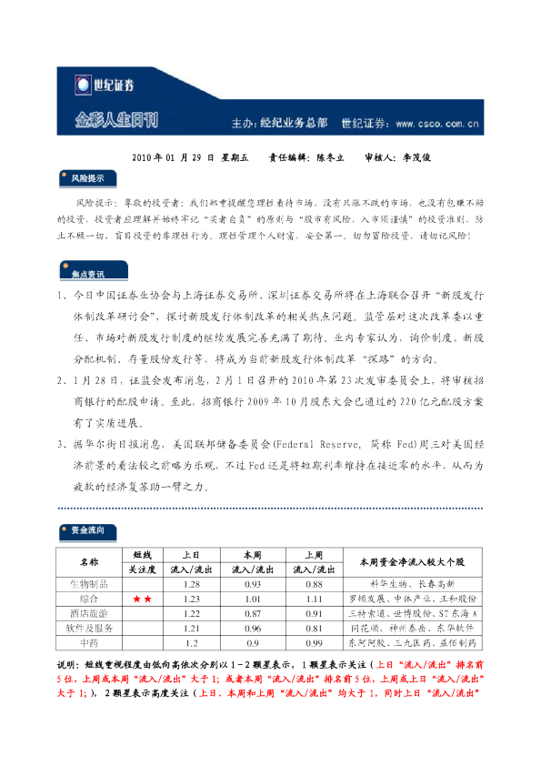 世纪证券金彩人生日刊