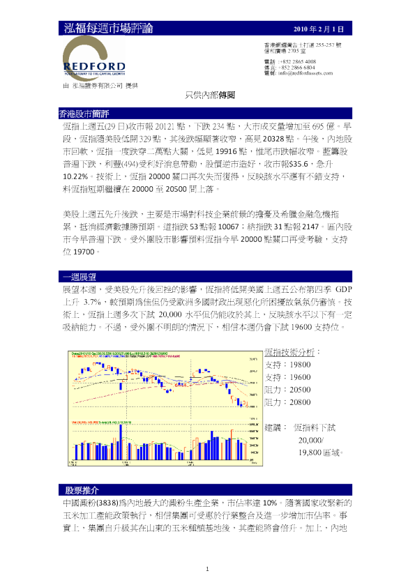 泓福证券每周市场评论