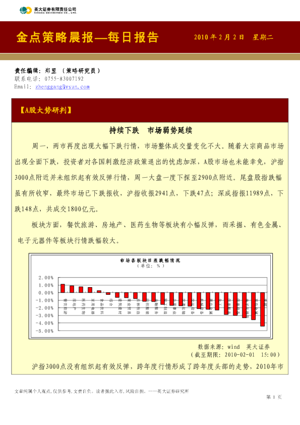 英大证券金点策略晨报