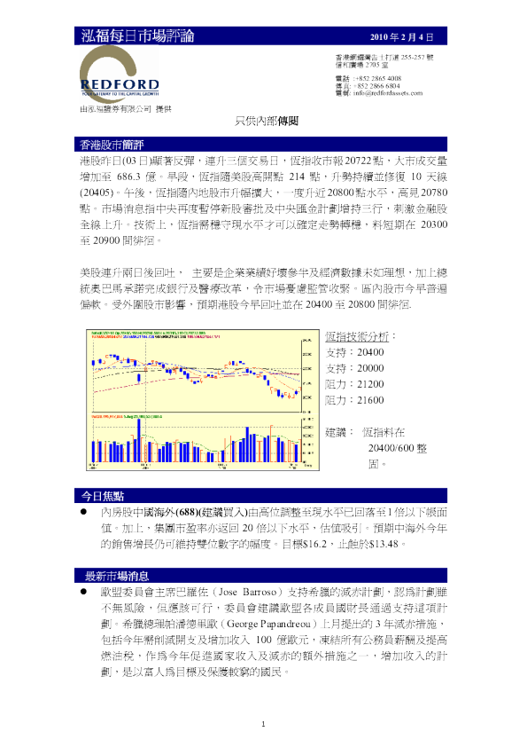 泓福证券每日市场评论