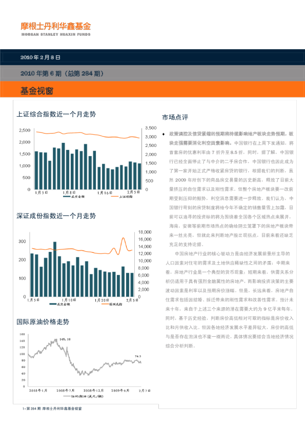 摩根士丹利华鑫基金基金视窗(第284期)