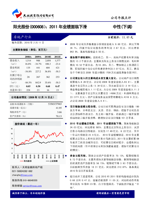 2011年业绩面临下滑