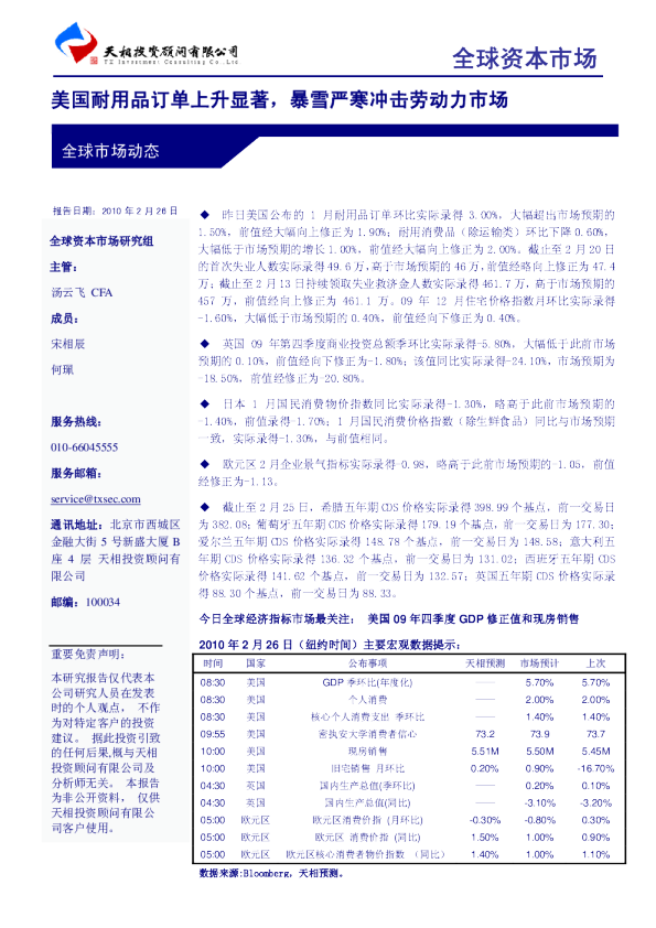 美国耐用品订单上升显著,暴雪严寒冲击劳动力市场