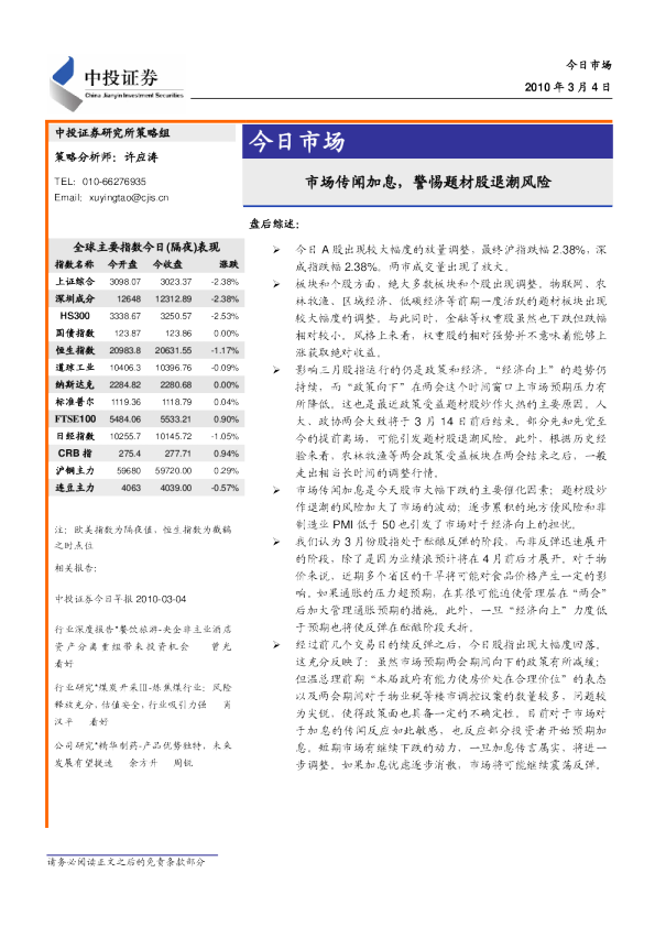 今日市场：市场传闻加息,警惕题材股退潮风险