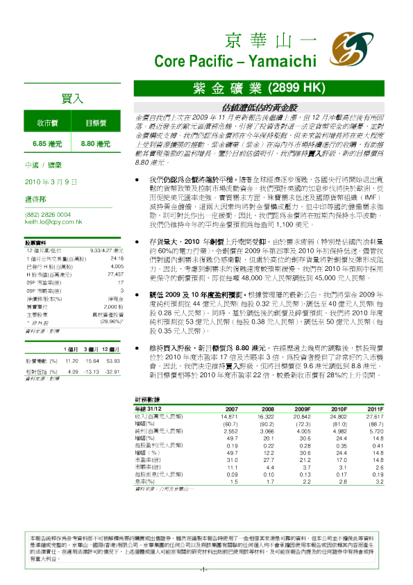 估值遭低估的黄金股