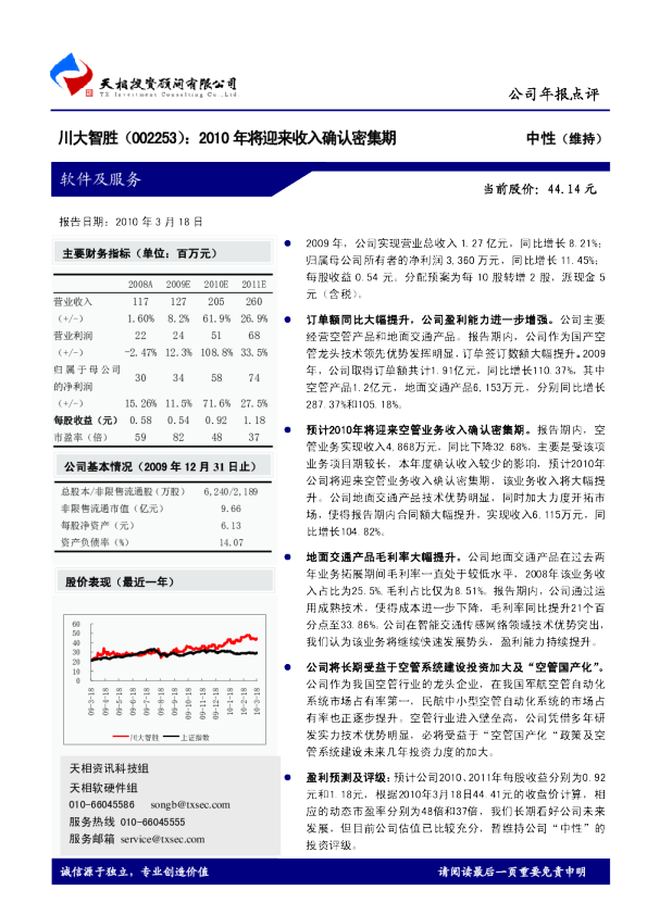 2010年将迎来收入确认密集期