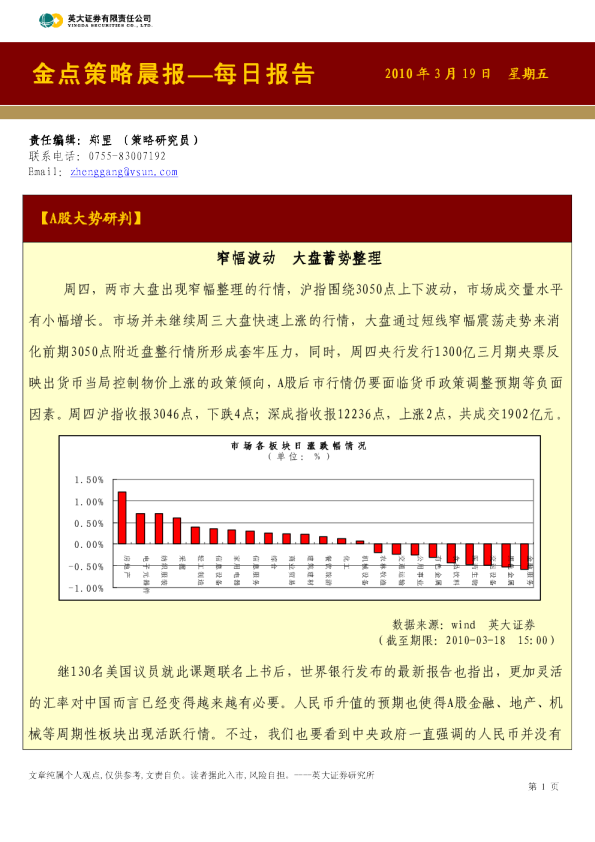 英大证券金点策略晨报