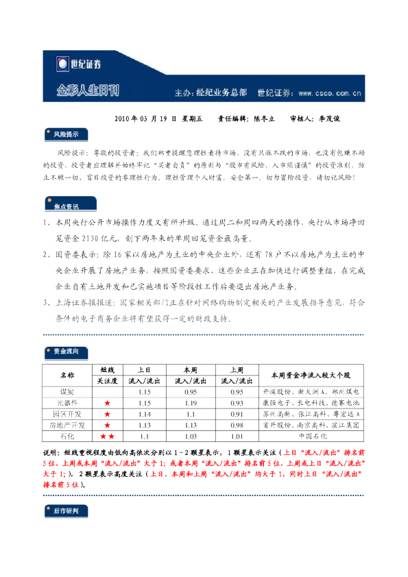 世纪证券金彩人生日刊