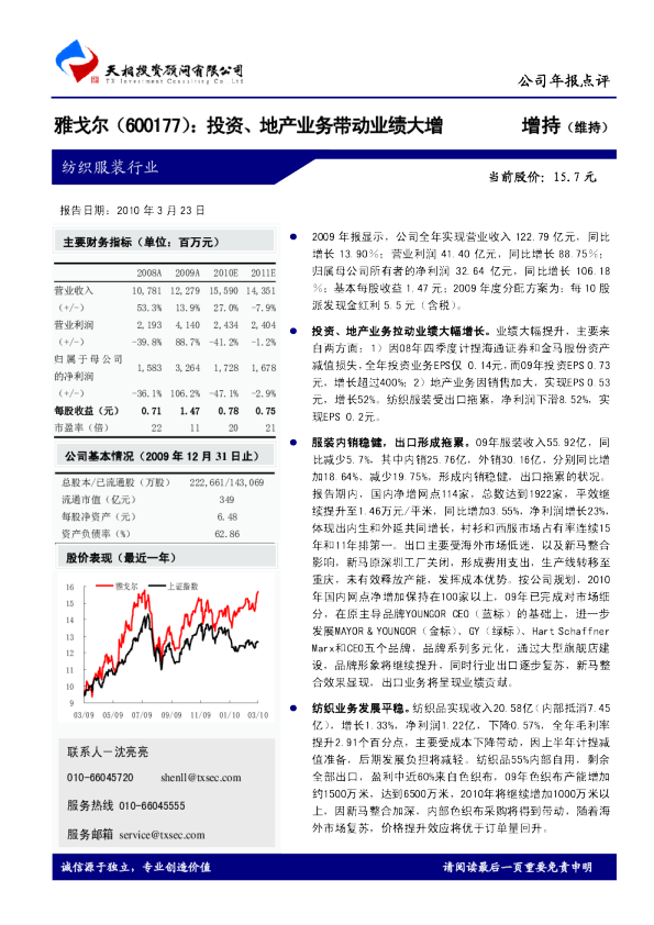 投资、地产业务带动业绩大增