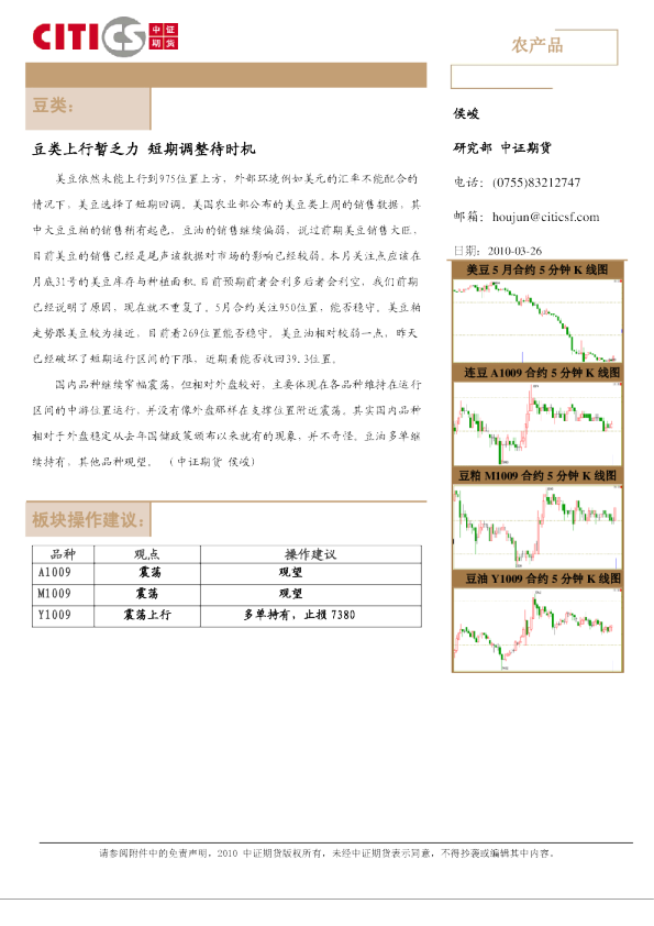 豆类：豆类上行暂乏力,短期调整待时机