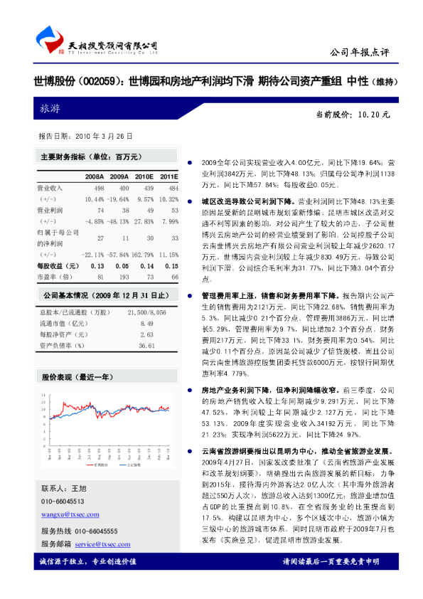 世博股份：世博园和房地产利润均下滑，期待公司资产重组