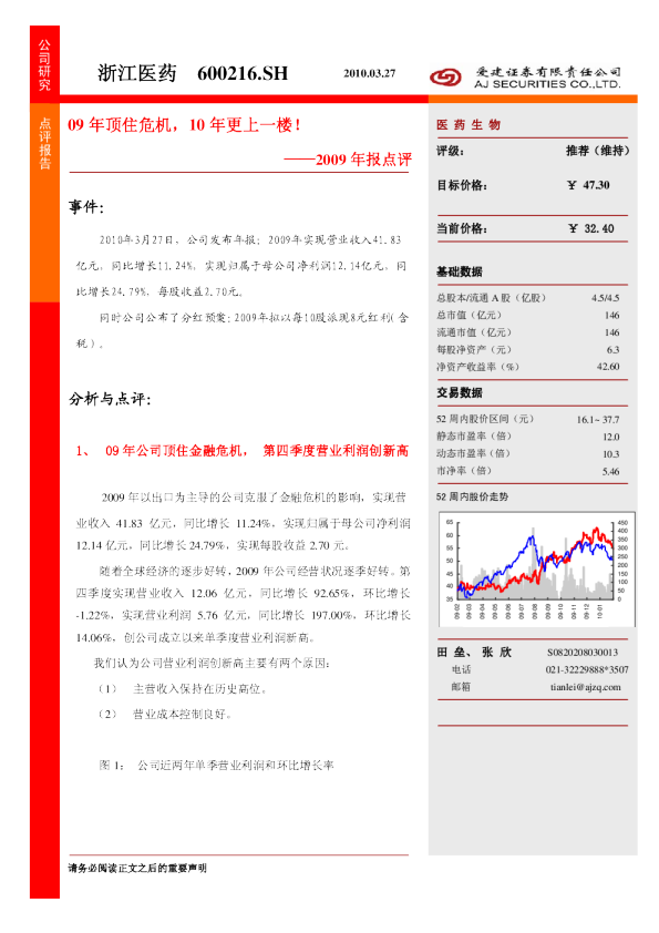 2009年报点评：09年顶住危机,10年更上一楼