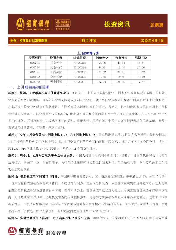 金葵花投资资讯股票篇