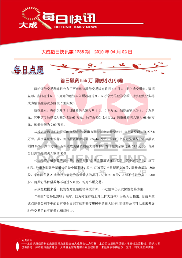 大成基金每日快讯第1286期