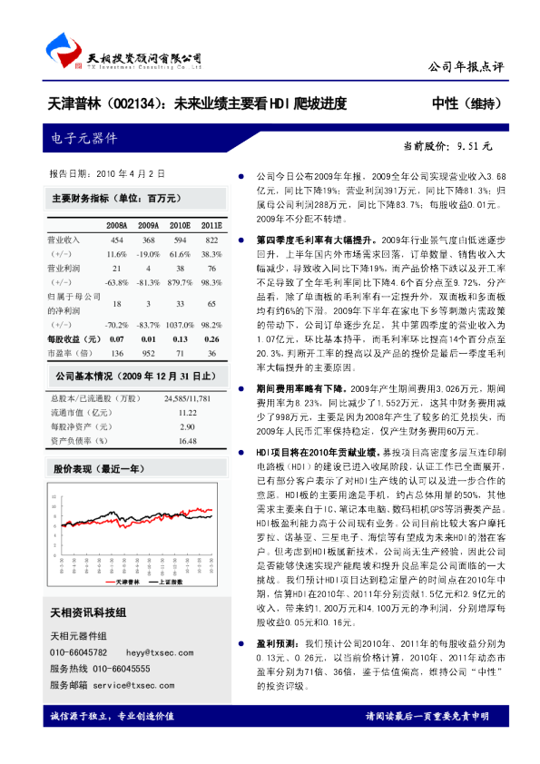 未来业绩主要看HDI爬坡进度